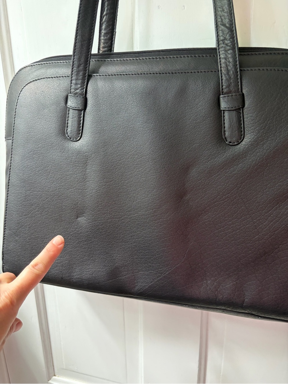 Latico Black Leather Business Case, Lap top carrier, structured purse, tote bag - Picture 9 of 14